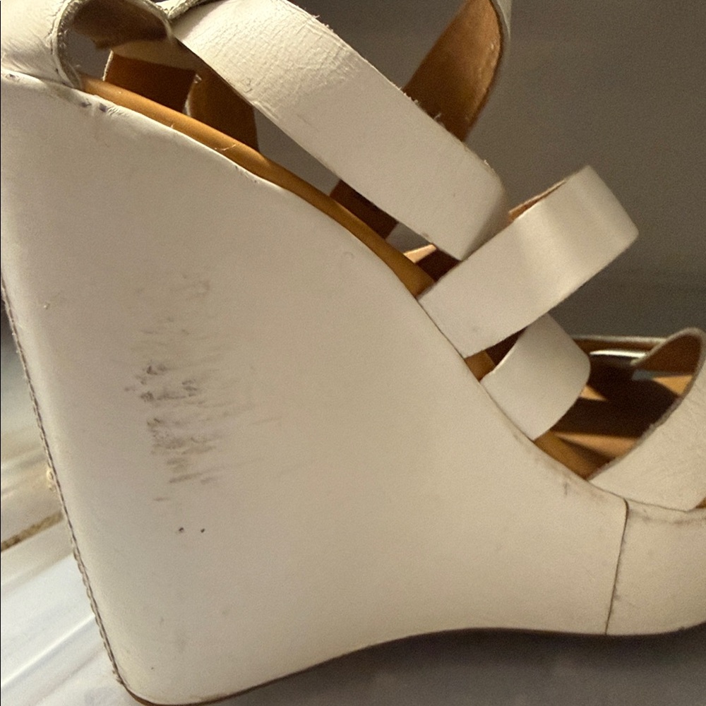Kork-Ease White Hailey Platform Wedge Sandal Sz 9 - Picture 5 of 9